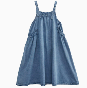 <span class=keywords><strong>Vestido</strong></span> tipo overol de tirantes de longitud media para <span class=keywords><strong>mujer</strong></span> de talla grande, para primavera y verano - Product Image 6