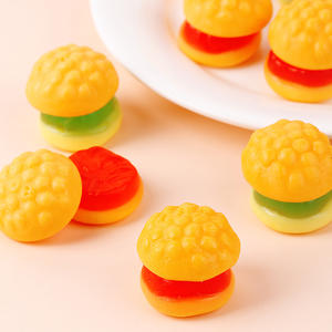 Toptan Özel Karışık Meyve Aromalı Jöle Vitaminleri Sakızlı Şekerler Tatlı ve Ekşi Helal Sertifikalı Mini Burger Şeklinde Sakızlar - Product Image 2