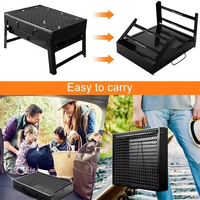 Barbecue portable d'extérieur en carbone, pliable, pour le camping, barbecue à charbon d'extérieur