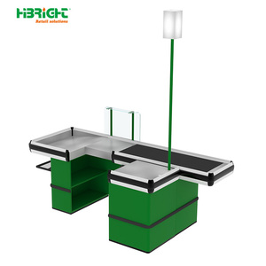 New Design Colourful Stainless Steel Red Convenience Store Supermarket Checkout <strong>Counter</strong> For Sale - Product Image 6