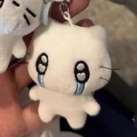 Mignon porte-clés en peluche 3D en fourrure douce, couple de chatons pleurants, poupée chat, mini sac, pendentif, décoration de sac à dos, dessin animé