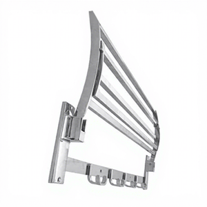Toallero Plegable de Acero Inoxidable para Montar en la Pared con Ganchos, Acabado Espejo, Moderno, para Baño, con una Longitud Superior a 60 cm - Product Image 2