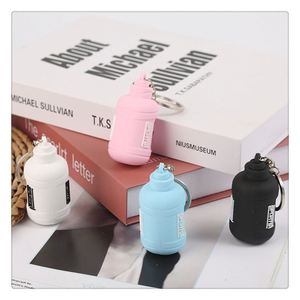 Cute Fitness Water <b>Bottle</b> Keychain Rubber Pendant for Gym Bags Sports Themed Hanging Decor 4 Color Bulk Set - Product Image 1