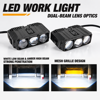Phares de projecteur bi-LED Moontech haute puissance 80W à grille, 12V 3000K 6000K, feux de croisement et de route