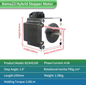 Runcin di alta qualità <span class=keywords><strong>Nema</strong></span> <span class=keywords><strong>23</strong></span> 1 asse ibrido digitale <span class=keywords><strong>Stepper</strong></span> Driver Kit motore 2.6N.m 368Oz.in macchina CNC da 100mm - Product Image 4