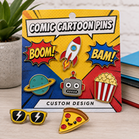 Pins de esmalte personalizados, retro, suaves, grandes y redondos, con diseños de personajes de dibujos animados americanos de televisión, cómics y libros de código, para niños, estilo insignia de solapa.