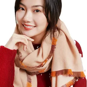26s woolen inner mongolian real 100% pure cashmere scarf custom luxury fashion winter cashmere scarves shawl stoles