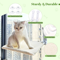 Nouveau design de hamac de luxe pour chat en forme de chat pliable en plastique gris clair canapé rectangulaire en peluche lit suspendu pour fenêtre intérieure