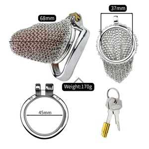 Dispositivo de Castidad Masculina de Acero Inoxidable, Jaula para Pene con Bloqueo, Dispositivo de Castidad Súper Corto, Juguetes Sexuales para Ejercicio SM con Catéter - Product Image 2