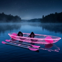 Kayak Transparent en cristal Offre Spéciale, Kayak à fond clair avec lumière LED