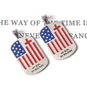 Dijes Personalizados de Acero Inoxidable 316L Resistentes al Agua con la Bandera de Estados Unidos para Pulseras, Collares y Joyería - Product Image 2