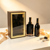 Boîtes rigides personnalisées faites à la main avec logo, emballage haut de gamme en papier pour vin et spiritueux avec fenêtre transparente pour cadeaux