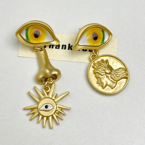 Ensemble d'accessoires de luxe en métal doré : collier, <span class=keywords><strong>bracelet</strong></span> et boucles d'oreilles motif tournesol - Product Image 4