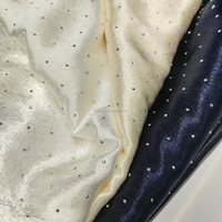 Tissu en crêpe de polyester satiné tissé, imprimé diamant pressé à chaud, imitation acétate, pour robe de mariée de Dubaï