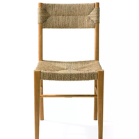 Chaise de salle à manger en bois massif tressé, tabouret de bar, mobilier pour hôtel, villa, restaurant, article très demandé