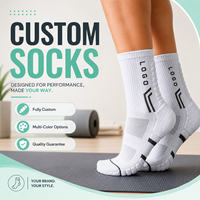 Chaussettes de sport en tissu éponge avec logo personnalisé, chaussettes de course et de basketball respirantes, chaussettes athlétiques mi-mollet pour l'entraînement quotidien