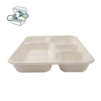 Aanpasbare, duurzame, vetbestendige voedselbak van suikerrietbagasse voor warme gerechten, afhaalboxen