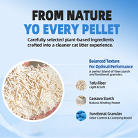 Litière pour chat en tofu et manioc, anti-adhésive, contrôle des odeurs, mélange végétal naturel, super absorbante et jetable dans les toilettes