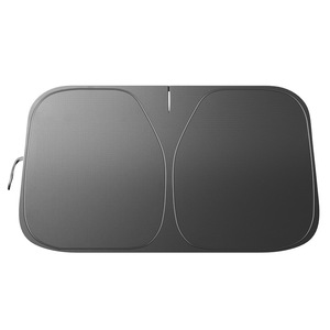 Pare-soleil de voiture en vinyle noir épaissi Oxford pour pare-brise avant, isolation thermique, protection solaire, design pliable - Product Image 1