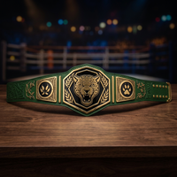 Ceinture de champion personnalisée pour les soirées de combat professionnelles, titres de lutte, MMA, boxe, en métal doublement plaqué et cuir véritable