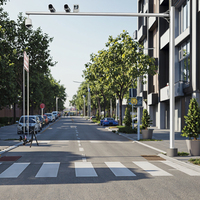 Tiang Lampu Jalan Luar Ruangan Tahan Lama, LED Bulat/Octagonal, Kecerahan Tinggi, Baja Galvanis Abu-abu, untuk Kamera CCTV, Model Lengan Tunggal, Laris Terjual