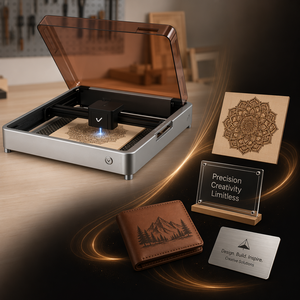 Graveur et découpeur laser de haute précision 20W, machine de gravure à diode de bureau avec boîtier de sécurité pour le bois, le contreplaqué, le MDF, le cuir, nouveau - Product Image 4