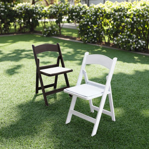 Gran oferta, silla plegable de resina blanca, Material plástico portátil, silla de jardín y Hotel de PP para bodas y fiestas al aire libre - Product Image 1