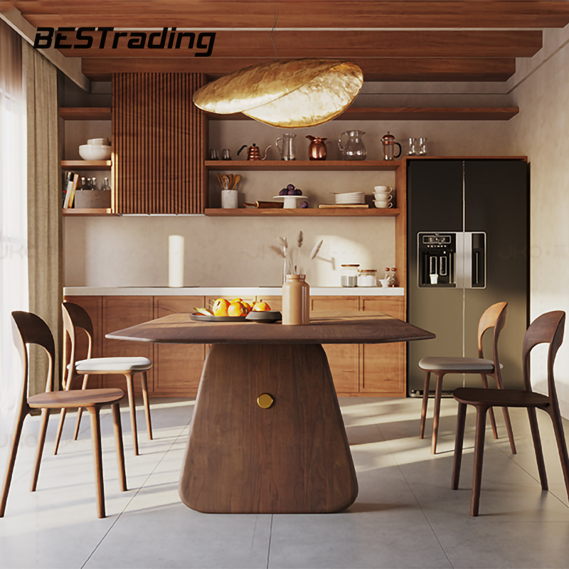 Современный обеденный стол среднего века Роскошная домашняя мебель foshan прямоугольный деревянный обеденный стол набор 6 мест