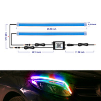 Bande LED universelle flexible et colorée pour voiture, étanche, avec fonction de feux de jour DRL et clignotants, contrôlable par application