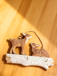 Porte-manteau <span class=keywords><strong>mural</strong></span> amovible en bois sculpté en forme d'animal, porte-<span class=keywords><strong>clés</strong></span>, 3 crochets, <span class=keywords><strong>pour</strong></span> couloir, style ferme - Product Image 1