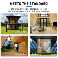 Kits de maisons en acier léger pour usage commercial, maison préfabriquée modulaire détachable à toit triangulaire moderne, maison d'hôtes, hôtel de villégiature