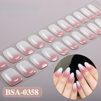 22 pièces de bandes de vernis à ongles en gel dégradé ombré, sans UV, sans lampe, qualité salon, autocollants pour ongles en gel, enveloppes de vernis à ongles longue durée, vente en gros