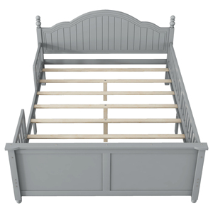 <span class=keywords><strong>Lit</strong></span> plateforme en bois gris pleine grandeur avec tête et pied de <span class=keywords><strong>lit</strong></span> – Cadre de <span class=keywords><strong>lit</strong></span> élégant pour chambre d'enfant - Product Image 5