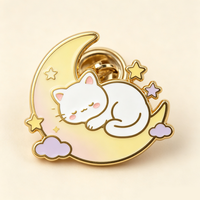 Épinglette en émail personnalisée, dorée, en émail dur ou souple, badge métallique de dessin animé, fabricant de logos, épinglette de revers en émail dur mignonne sur le thème de l'anime