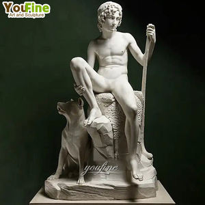 Taille réelle Rome célèbre Figure Sculpture marbre berger garçon Statue à vendre - Product Image 2