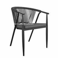 Fabricant de chaises en rotin classiques confortables à prix réduit, chaises en rotin avec cadre en acier pour cafee de jardin extérieur
