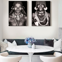 Toile d'art mural avec visage Tribal africain pour hommes et femmes, affiches et imprimés décoratifs