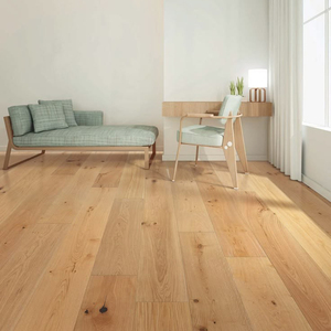 Plancher en bois d'ingénierie REACH à trois couches, 9 couches de vernis UV, chêne européen, grade ABCD, E0 E1, système clic, 15 mm, pour buanderie - Product Image 1