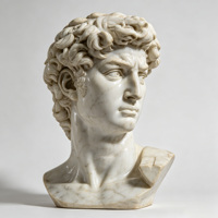 Buste de David en marbre naturel sculpté à la main, sculpture classique de la Renaissance pour la décoration de la maison et des galeries
