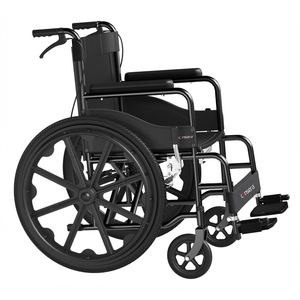 <span class=keywords><strong>Silla</strong></span> <span class=keywords><strong>de</strong></span> <span class=keywords><strong>Ruedas</strong></span> Plegable <span class=keywords><strong>de</strong></span> Primera Calidad, Pintada en Negro, con <span class=keywords><strong>Ruedas</strong></span> Resistentes <span class=keywords><strong>de</strong></span> una Sola Pieza, Frenos Dobles, Asiento Transpirable y Suave, Reposabrazos Esponjosos - Product Image 1