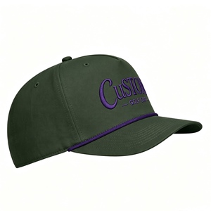 Custom Rope Golf Baseball Cap High Density 3D Embroidery Logo Adjustable Snapback Sports <b>Hat</b> For <b>Men</b> Women Golfing - Product Image 2