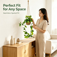 Plante artificielle Pothos en vrac dans un panier suspendu tressé de 54 cm – Plante grimpante réaliste pour la décoration murale intérieure