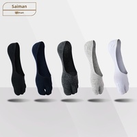 Chaussettes à cinq doigts pour hommes, coupe basse, antidérapantes, fines, en coton et polyamide, invisibles, pour le printemps et l'automne