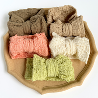 Baby Love – bandeaux surdimensionnés froissés pour bébé fille, couvre-chef large et solide, nœud de tête en vrac, chocolat noué, bandeaux pour nouveau-né