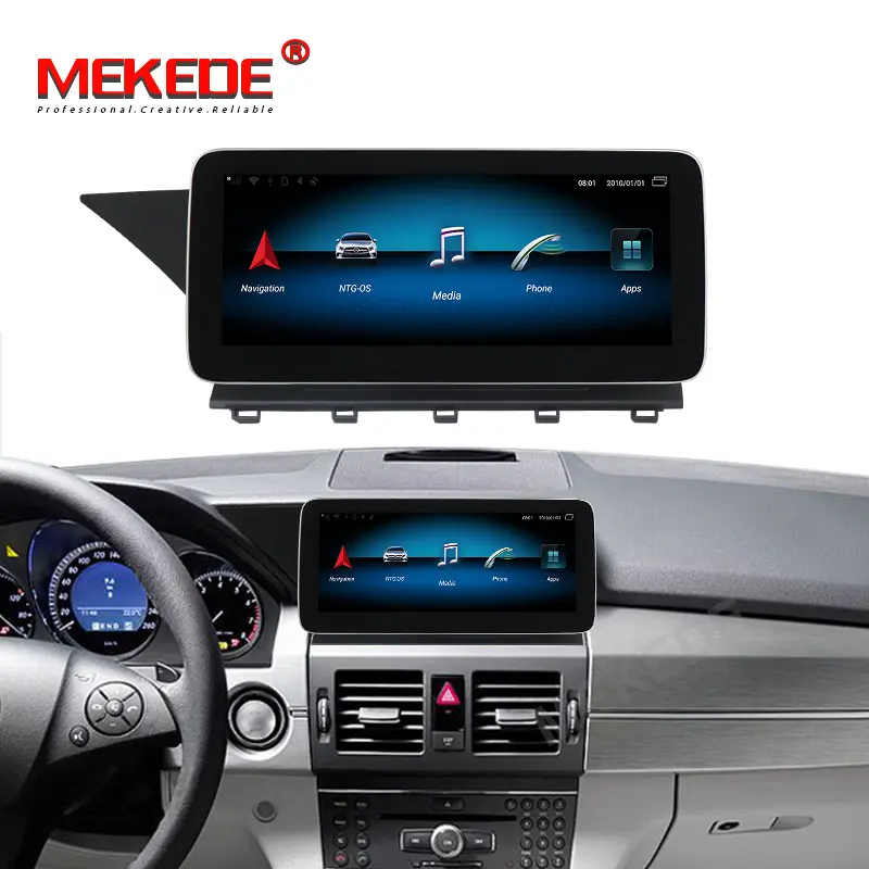 MEKEDE 10.25" Android 9.0 Quad Core Car DVD Audio Video Player for Benz GLK Class X204 2008-2015 2+16GB WIFI GPS Stereo BT SWC