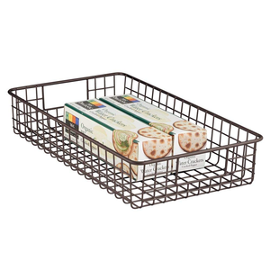 Organisateur de bureau nordique en fil métallique, panier de rangement écologique fait main avec poignées pour armoires de cuisine, garde-manger et buanderie - Product Image 1