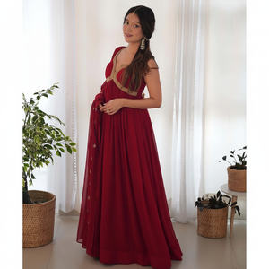 Diseñador Heavy Dupatta vestido de noche vestido de fiesta Con parte inferior - Product Image 1