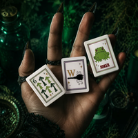 Jeu de Mahjong Américain Personnalisé en Acrylique Gravé, Cadeau Coloré, Tuiles Vertes, Halloween, Luxe, Pliable, Portable, pour la Maison et la Famille