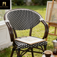 Chaise de jardin en rotin confortable de haute qualité, empilable, pour terrasse, café, jardin, usage commercial extérieur