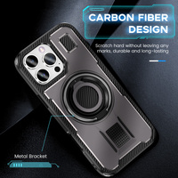 Coques de téléphone portable antichoc 2-en-1 en TPU et PC pour Apple iPhone 16 15 14 Plus 12 Pro Max avec support arrière intégré